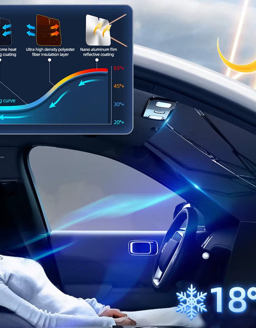 Load image into Gallery viewer, Sunshield 360 – Rotatable Umbrella-Style Car Windshield Sunshade with UV &amp; Heat Protection
