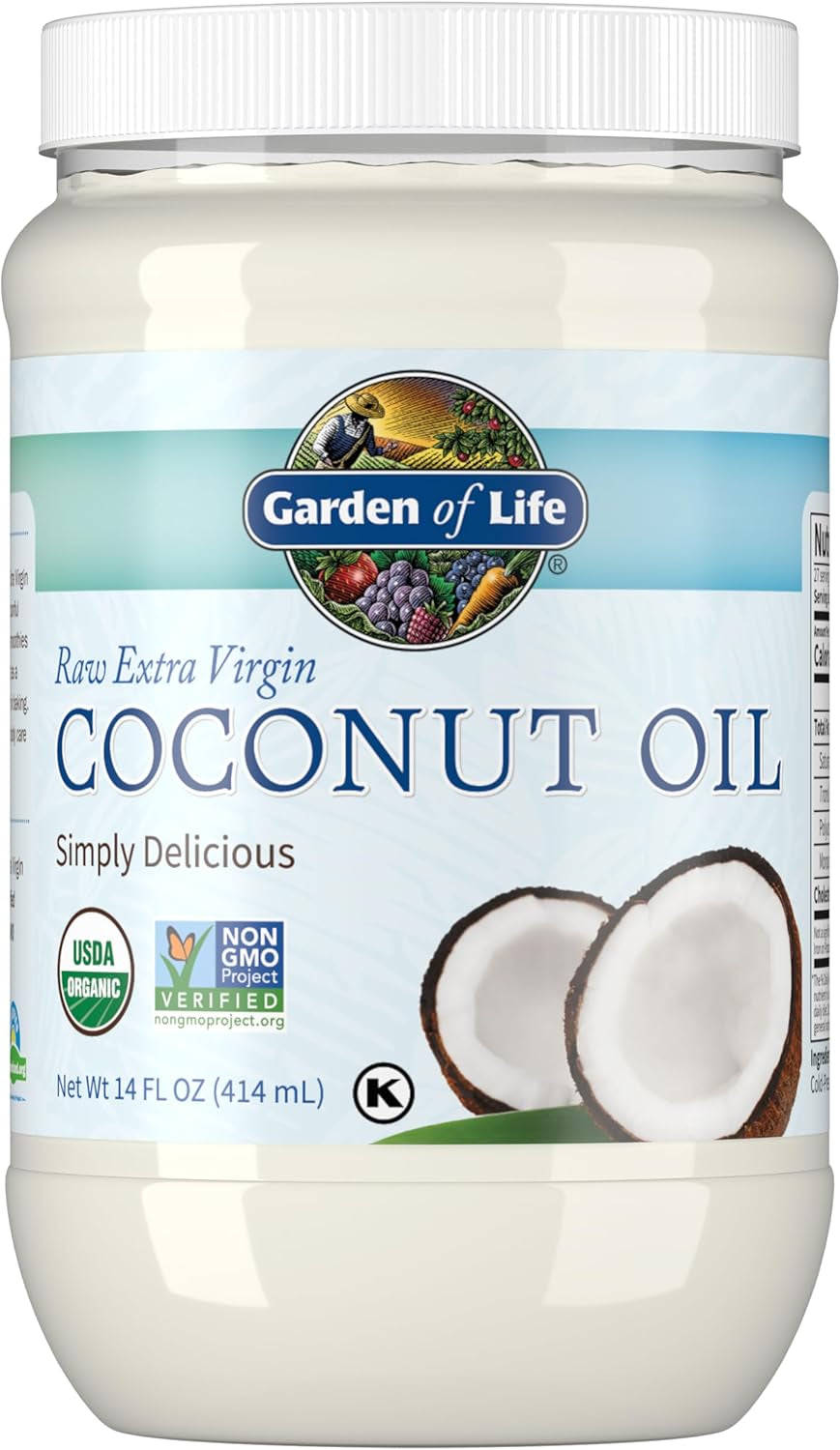 Coconut Oil for Hair, Skin, Cooking - Raw Extra Virgin Organic Coconut Oil, 27 Servings - Pure Unrefined Cold Pressed Oil with Mcts for Body Care or Baking, Aceite De Coco Organico