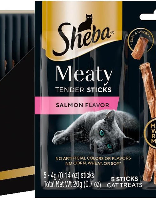 Load image into Gallery viewer, Meaty Tender Sticks Soft Cat Treats Salmon Flavor, 0.14 Oz Sticks (Pack of 10) (50 Sticks Total)
