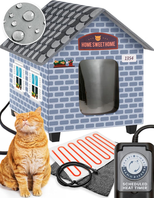 Load image into Gallery viewer, Heated Cat Houses for Outdoor Cats in Winter - Heated Outdoor Cat House Weatherproof - Outdoor Heated Cat House - Easy to Assemble
