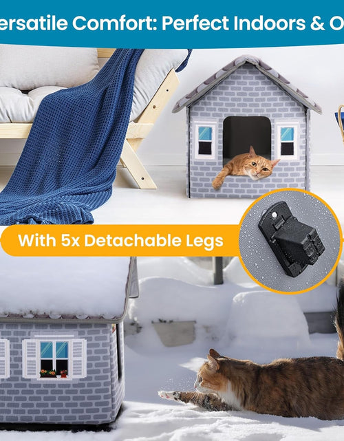 Load image into Gallery viewer, Heated Cat Houses for Outdoor Cats in Winter - Heated Outdoor Cat House Weatherproof - Outdoor Heated Cat House - Easy to Assemble
